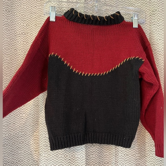 Children’s Cowboy Knit Sweater Leather Buttons - Picture 2 of 4